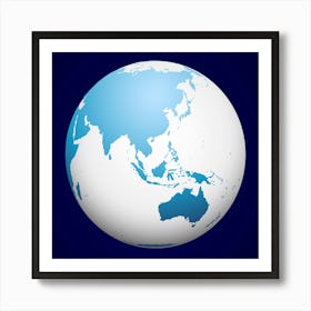 Earth Blue Planet Globe Planet World Space Universe Night Sky Heaven World Map Art Print