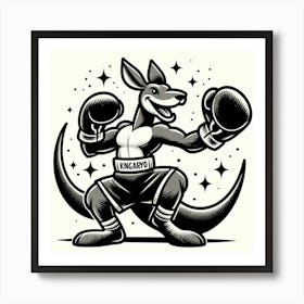 Kangaroo Boxing Art Print