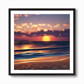 Sunset On The Beach 746 Art Print