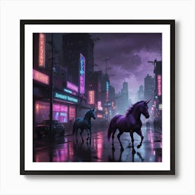 Neon Unicorns Art Print