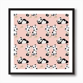 Panda Bears Pandas Pattern Art Print