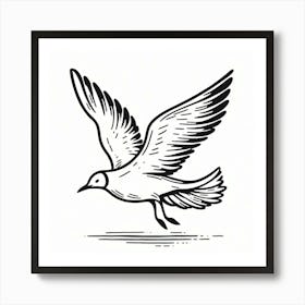 Line Art gull 3 Art Print