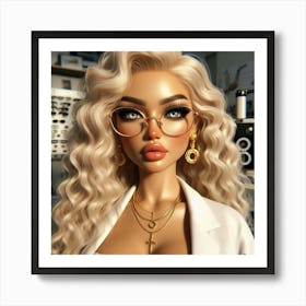 Caucasian Eye Doctor Doll Art Print