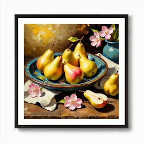 Pears In A Bowl Art Print