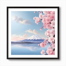 Cherry Blossoms And Mt Fuji Art Print