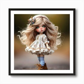 Little Girl With Long Blonde Hair Art Print