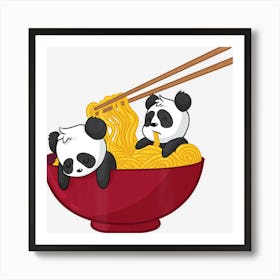 Trending Kawaii Anime Japanese Ramen Noodles Panda Bear Art Print