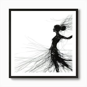 Dance With The White - Dancing Lines Art Print