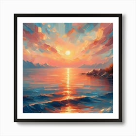 Sunset Over The Sea 1 Art Print