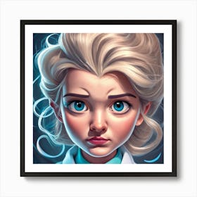 Pencil Drawing Style Elsa From Frozen She Dres Art Print