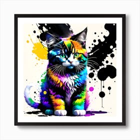 Rainbow Kitten Art Print