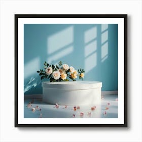 Blue Room With Flowers Art Print