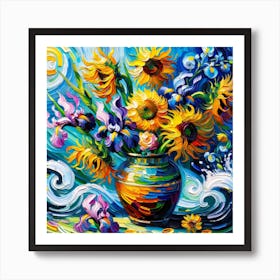 Bright and Beautiful - Van Gogh Styled wall art Art Print