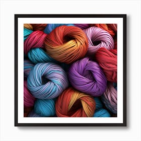 Colorful Yarn Background 15 Art Print