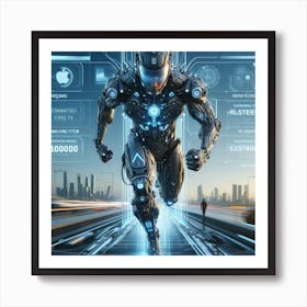 Futuristic Man Running 14 Art Print