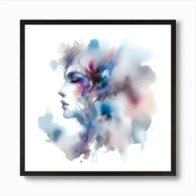 Watercolor Portrait Of A Woman Art Print