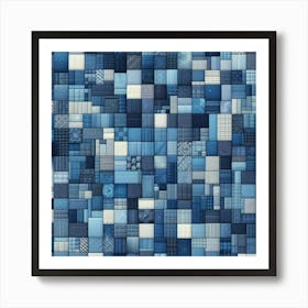 Blue Squares Art Print