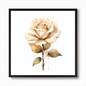 Watercolor Rose 1 Art Print