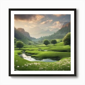 Valley In The Mountains 3 Art Print