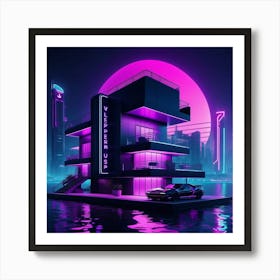 A bungalow on top water Art Print