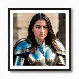 Woman In Armor Art Print