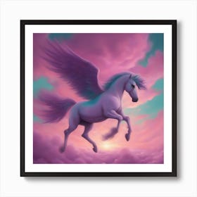 Unicorn In The Clouds Art Print