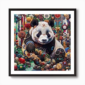 Panda in the Style of Collage-inspired Art Print