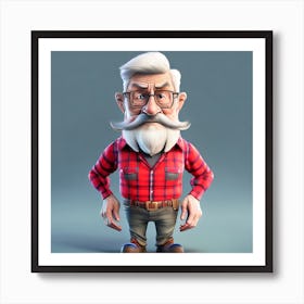 An Old Man With A Beard And Glasses Art Print