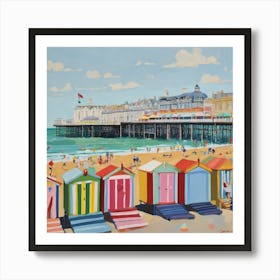 Brighton Beach Series in Style of David Hockney 1 Art Print