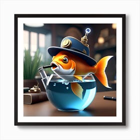 Goldfish In A Bowl 18 Art Print