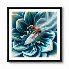 Surfer On A Flower Art Print