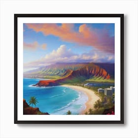 Hawaiian Sunset landscape 2 Art Print