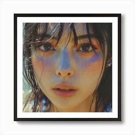 Asian Girl With Glitter Makeup 1 Art Print