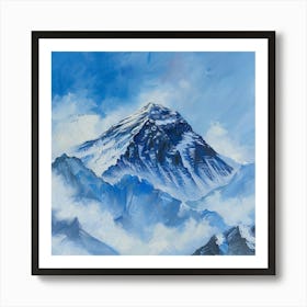 A Mount Everest In Nepal Oil Painting 4 Art Print