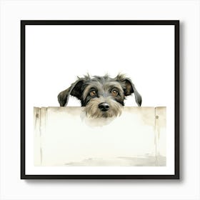 Dog Peeking Over Fence 7 Art Print