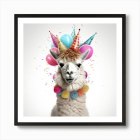 Birthday Llama 1 Art Print