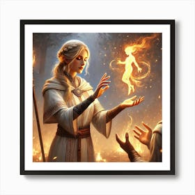 Priestess Kaida Healing Flames Art Print