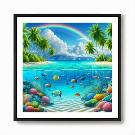 Rainbow Under The Sea 1 Art Print