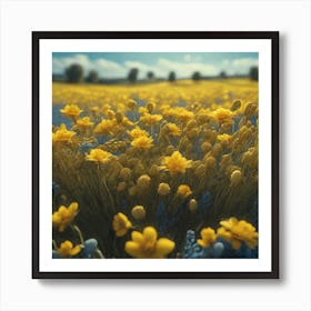 Field Of Yellow Flowers 38 Art Print