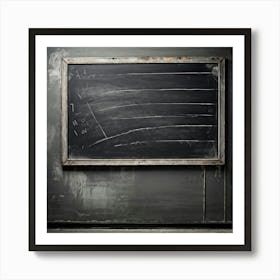 Abstract Communication Concept Showcasing An Empty Chalkboard Macro Shot Of Surface Textures Emphas (7) Art Print