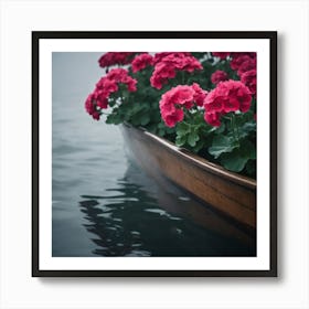 Geraniums In A Boat 1 Art Print