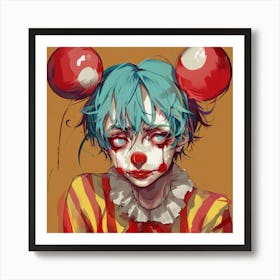 Sad Clown Girl Art Print