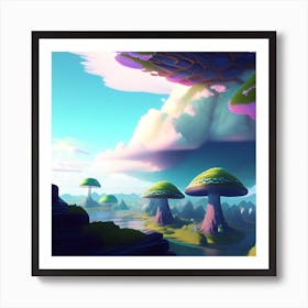 Mushroom Landscape Art Print