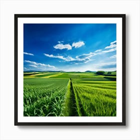 Green Farm Nature Field Landscape Countryside Agriculture Grass Gold Grow Japan Air Plan (2) Art Print