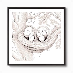 Two Birds In A Nest 3 Art Print