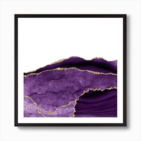 Purple & Gold Agate Texture 24 Art Print