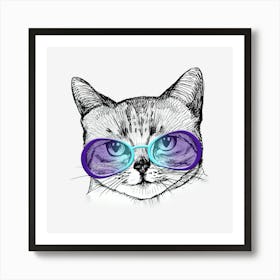 Cat In Sunglasses Art Print