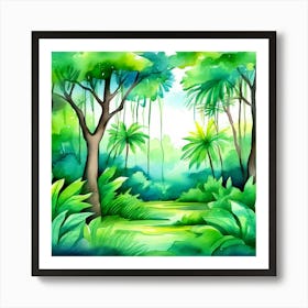 Watercolor Jungle 1 Poster