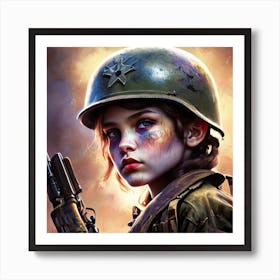 Young Female Soldier of WW2 Art Print