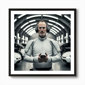 Futuristic Man In Futuristic Space 2 Art Print